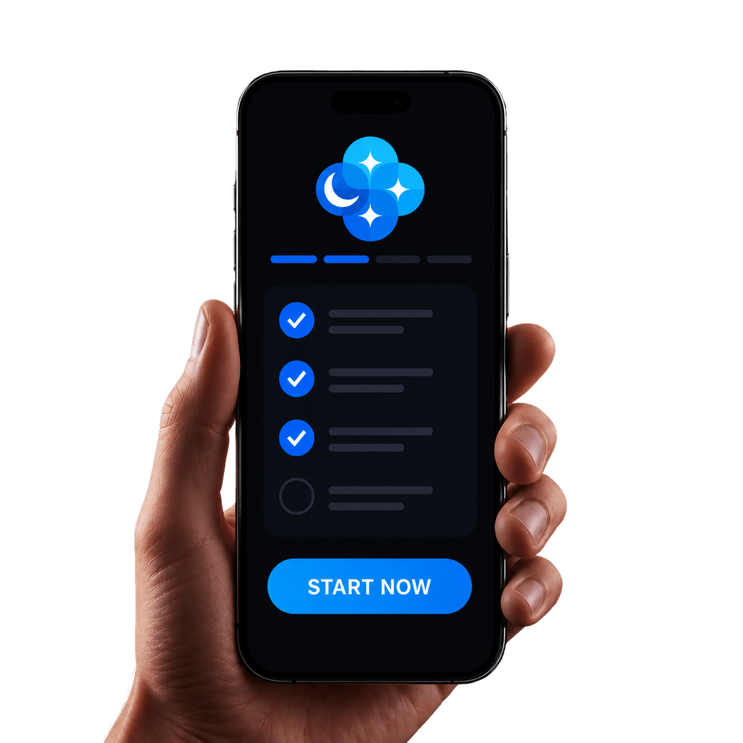 Hand holding phone with medical form